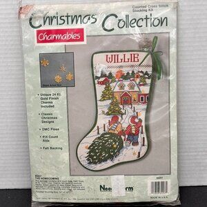 Counted Cross Stitch Stocking Kit The Homecoming Christmas Collection Charmables